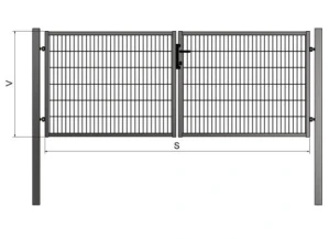 Brána k panelovému plotu zelená 100 x 400 cm